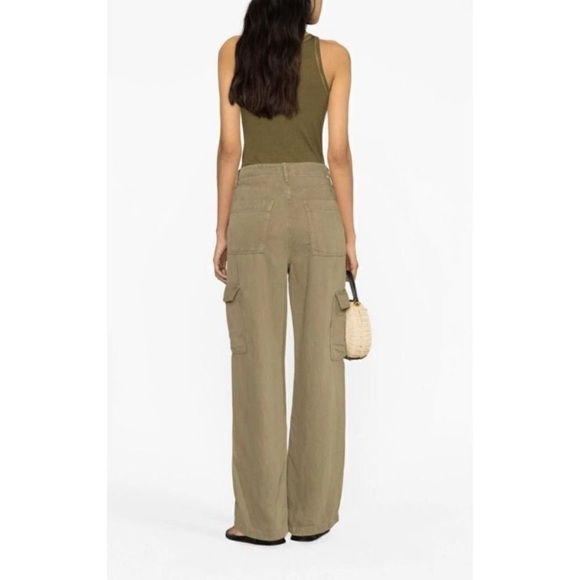 MOTHER The Private Cargo Sneak Jeans Size 32 in Olive Green - Picture 3 of 13